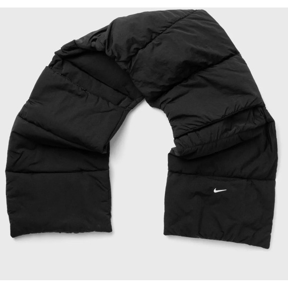 Nike Tech Pack Quilted Wrap Therma-FIT Scarf Black / White Unisex Puffer Scarf - Picture 1 of 4